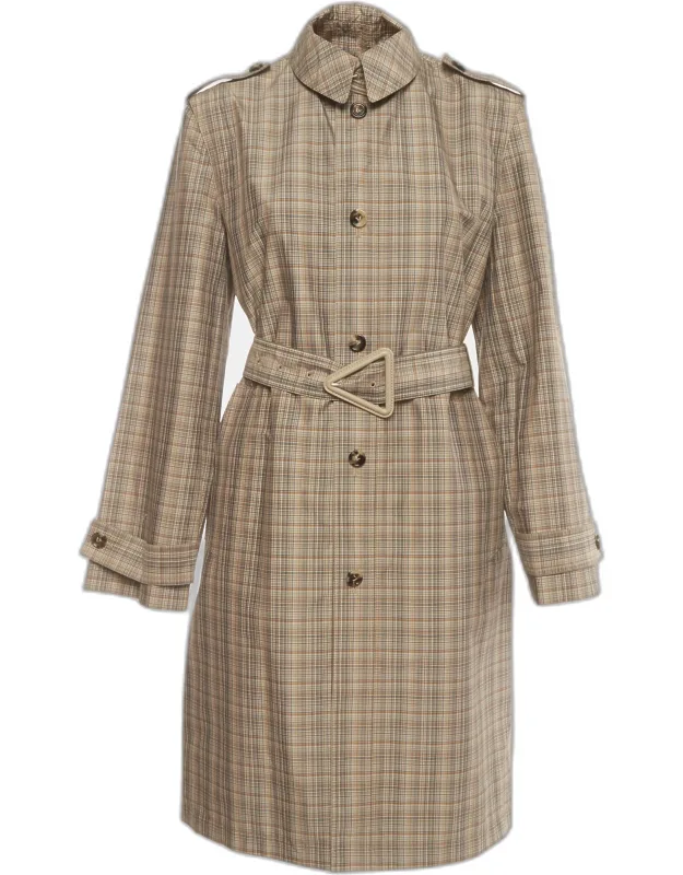 Check Poplin Water-repellent Midi Coat