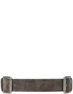 Double Buckle Suede Leather Belt