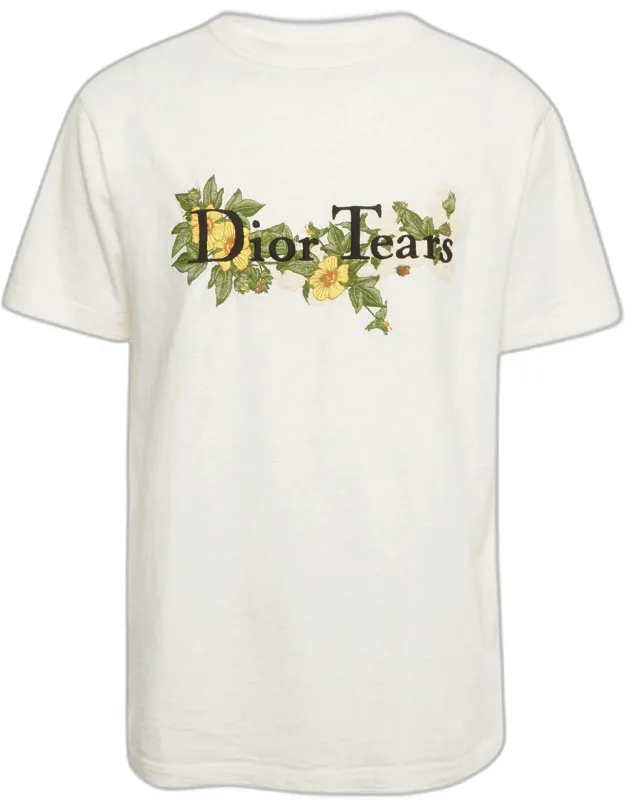 Floral Logo Embroidered Knit T-shirt