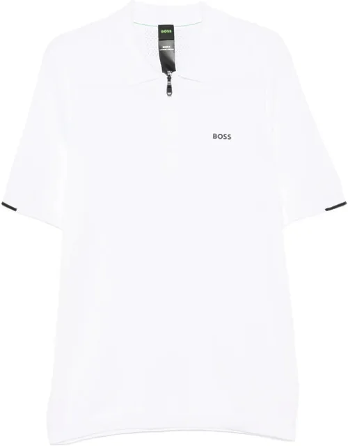 Zip-fastening Logo-print Polo Shirt