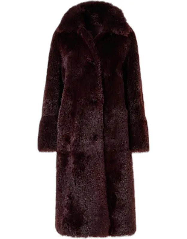 Lamb Shearling Reversible Long Coat