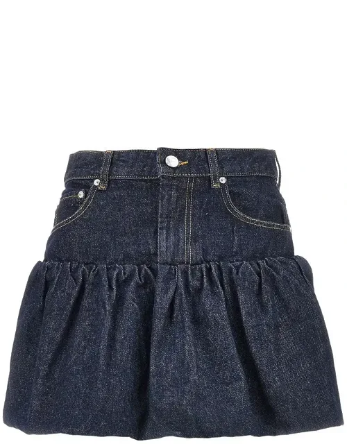 Denim Mini Bubble Skirt