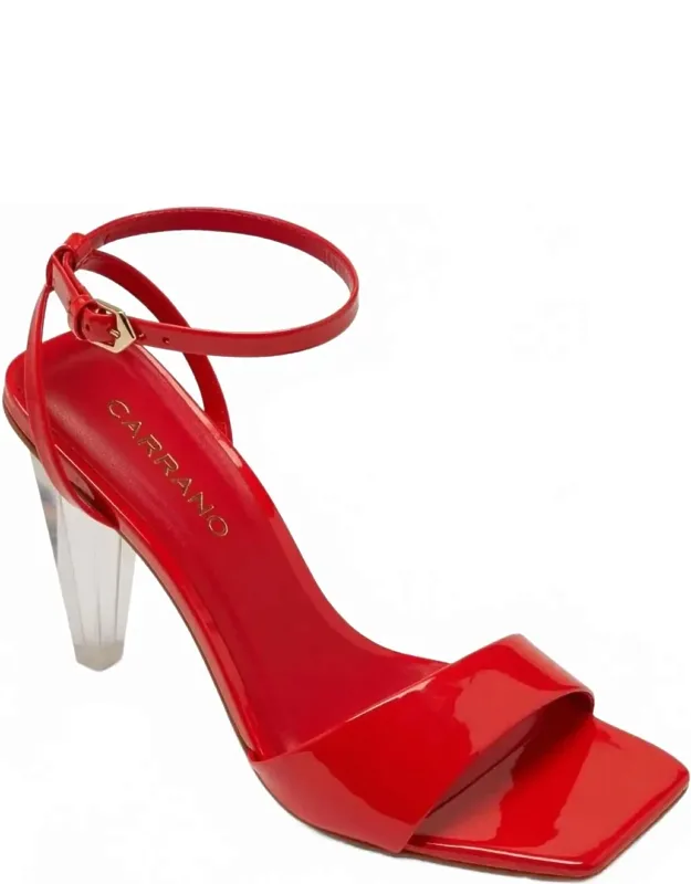 Sky Clear Heel Patent Leather Sandals