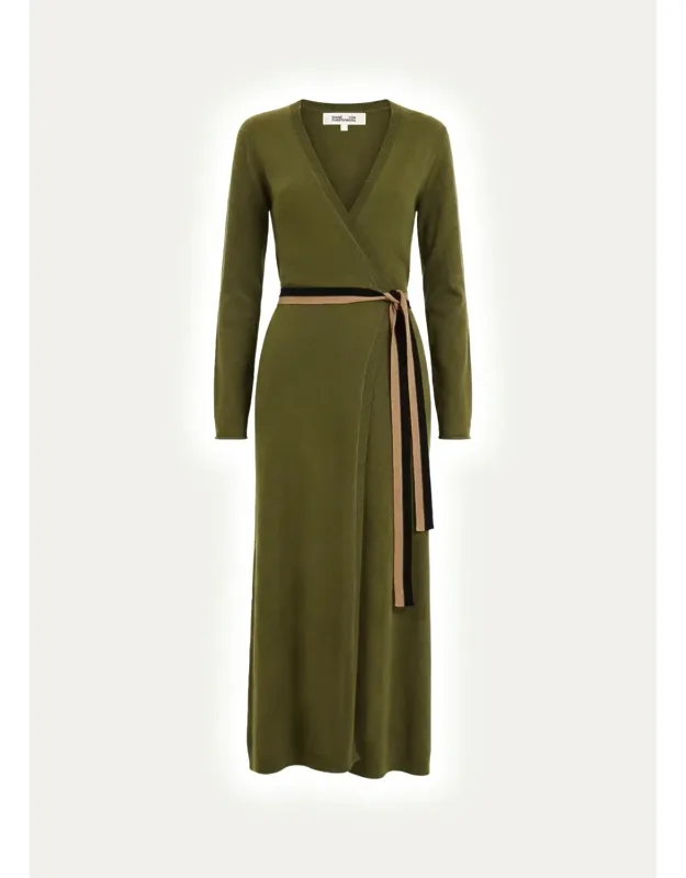 Wrap-front Midi Sweater Dress