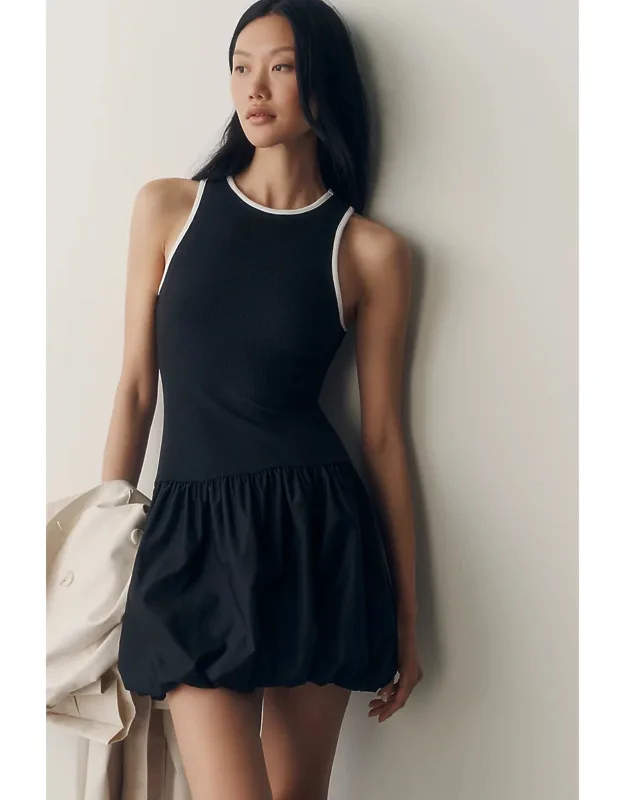 Twofer Piped Mini Dress