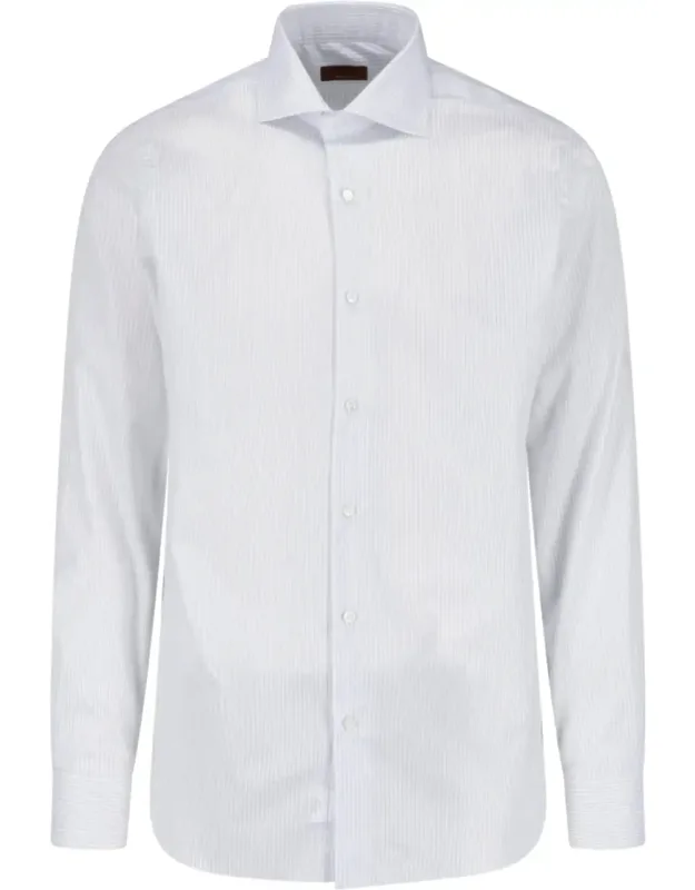 Pinstripe Long-sleeve Tailored Shirt
