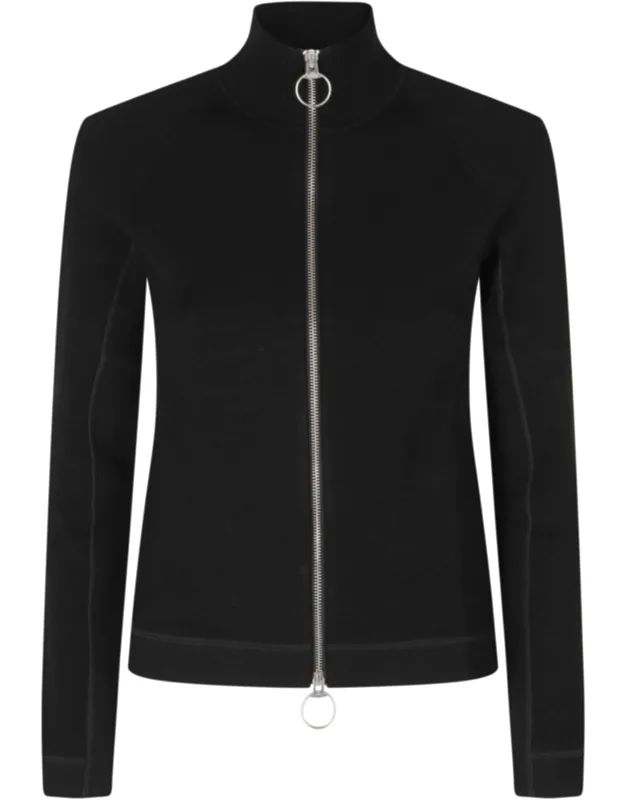 High Neck Full-zip Slim-fit Viscose Sweater