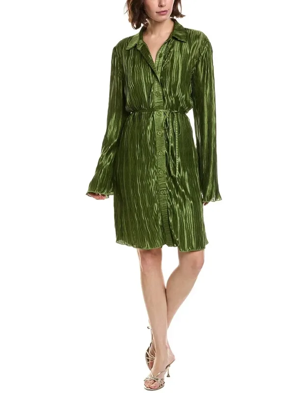 Textured Satin Shirtdress
