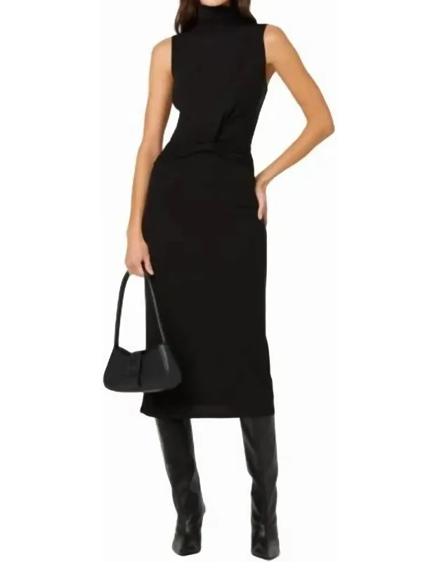 Twist Front Midi Dress