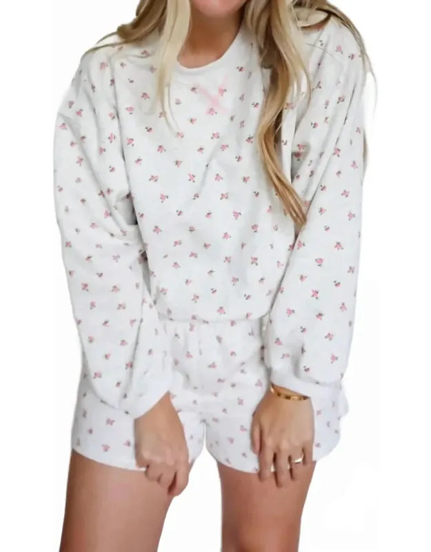 Maggie Floral Sweatshirt And Shorts Loungewear Set
