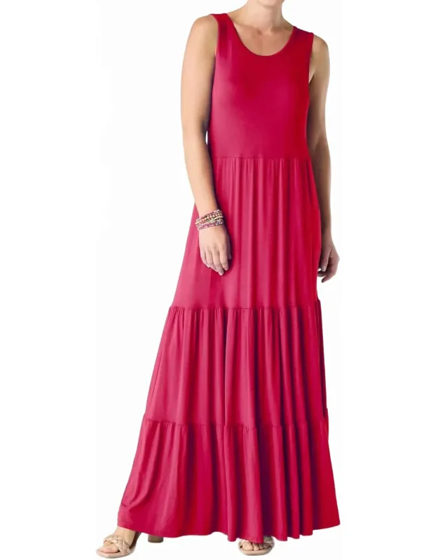 Solid Tiered Maxi Dress