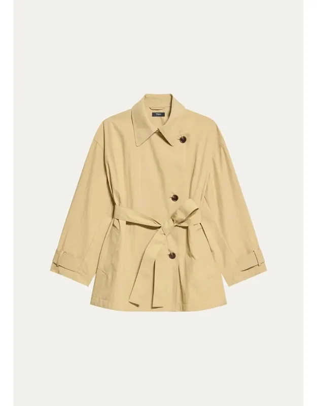Cropped Double-breasted Trench Coat