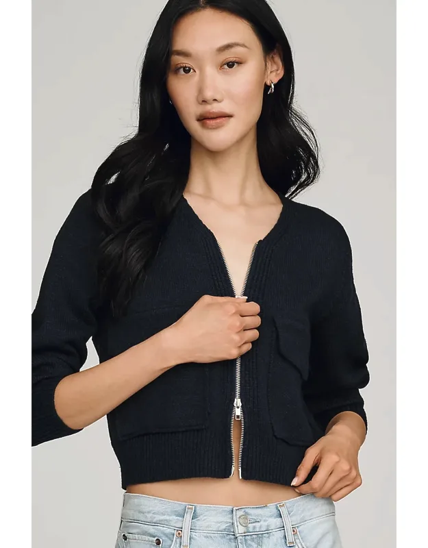Ribbed Zip-front Sweater