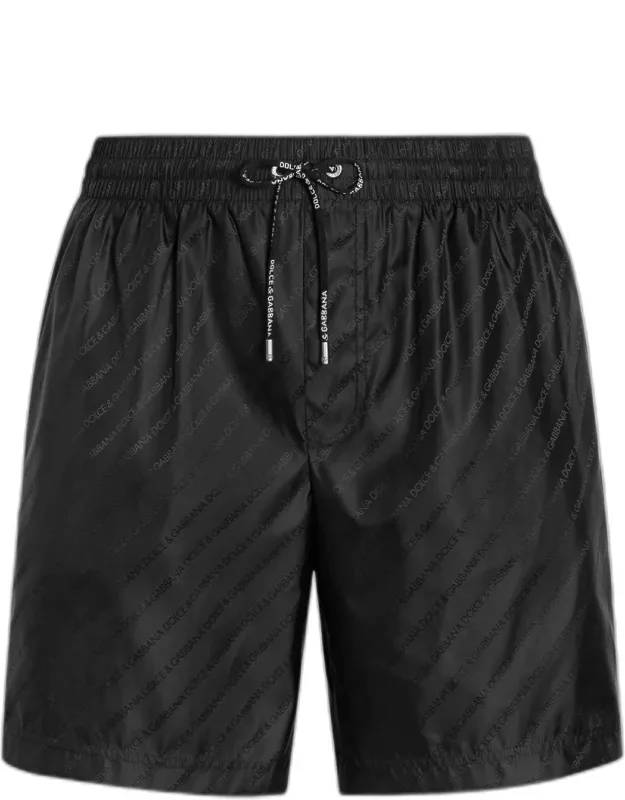 All-over Logo Nylon Swim Trunks