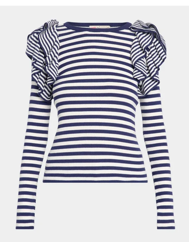 Ruffled Striped Sweater