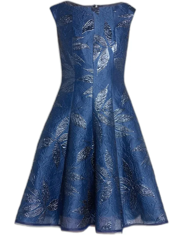 Peony Jacquard Sleeveless Dress