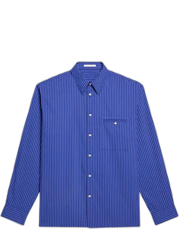 Pinstripe Poplin Double-pocket Button-down Shirt