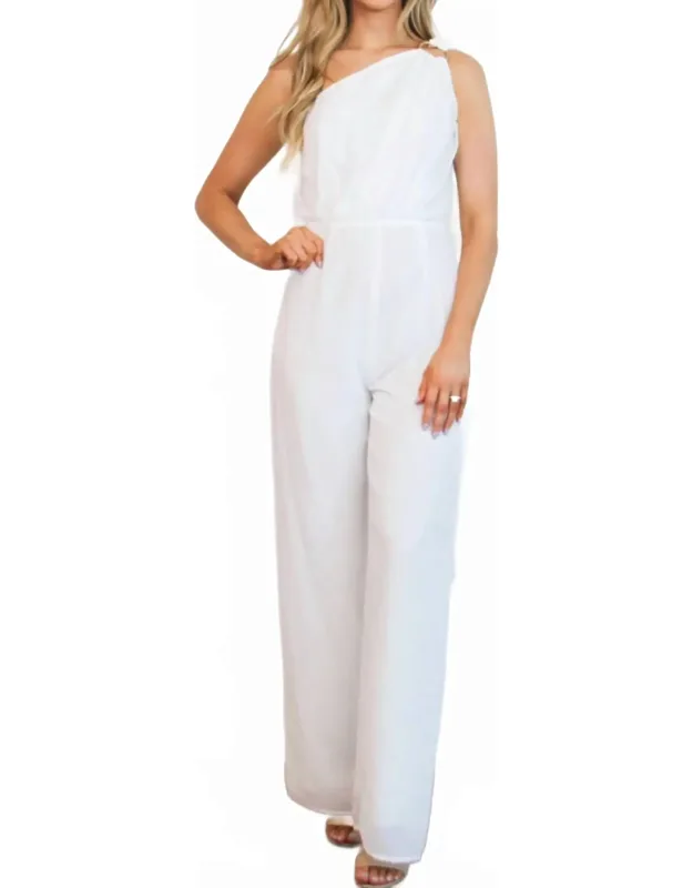 One Shoulder Sash Jumpsuit