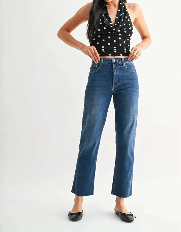 Scissor Hem Straight Jeans