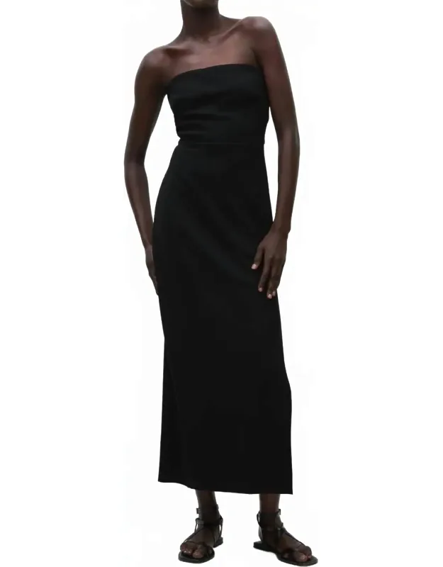 Crepe Strapless Dress