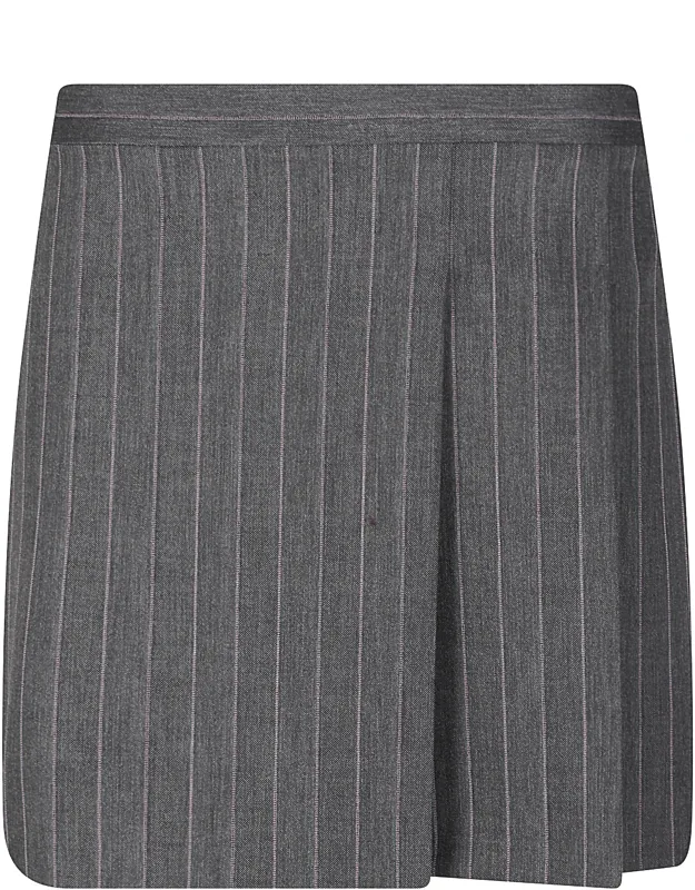Pinstriped Flared Tailored Mini Skirt