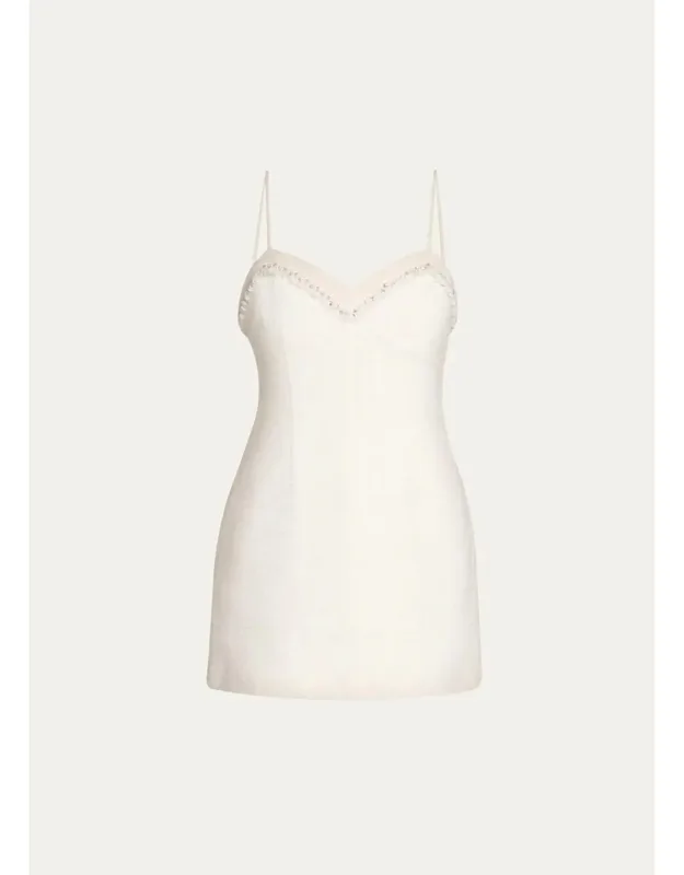 Embellished Wool-blend Mini Dress