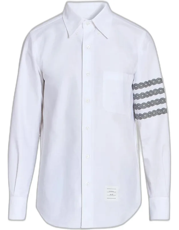 Unraveling Cable 4-bar Straight-fit Oxford Shirt