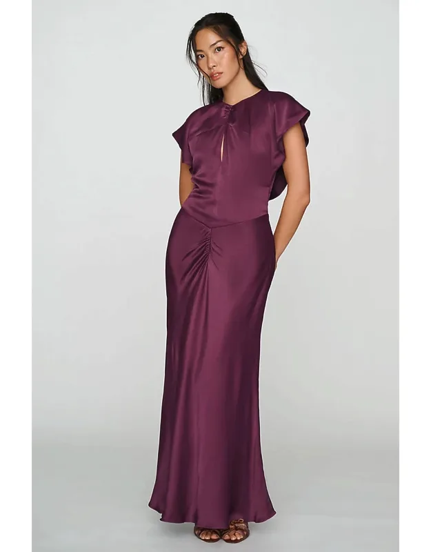 Flutter-sleeve Maxi Dress