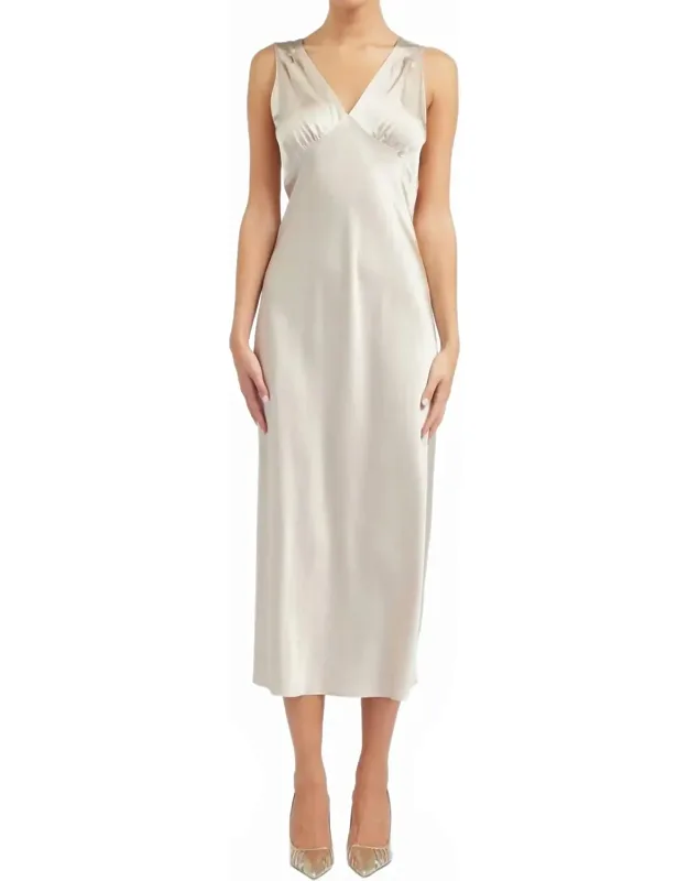 Silk Midi Dress