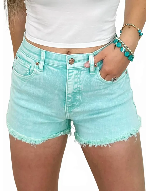 Tummy Control High-rise Fray Hem Shorts
