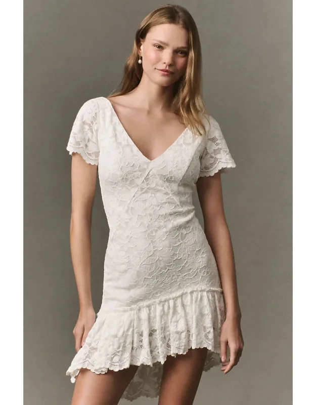 Ruffle Lace Mini Dress