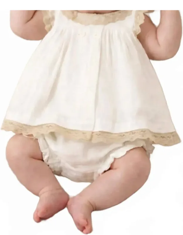 Trim Lace Cotton Dress