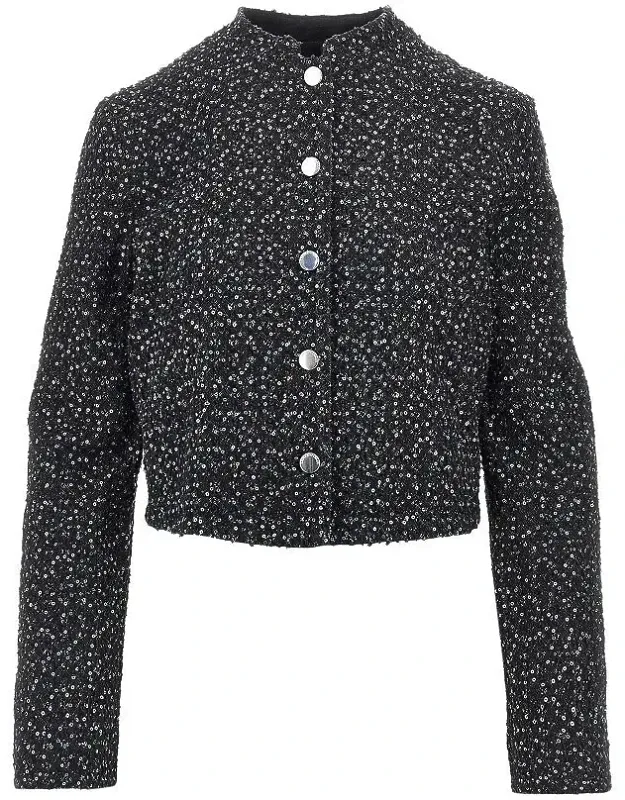 Sequinned Denim Short Jacket