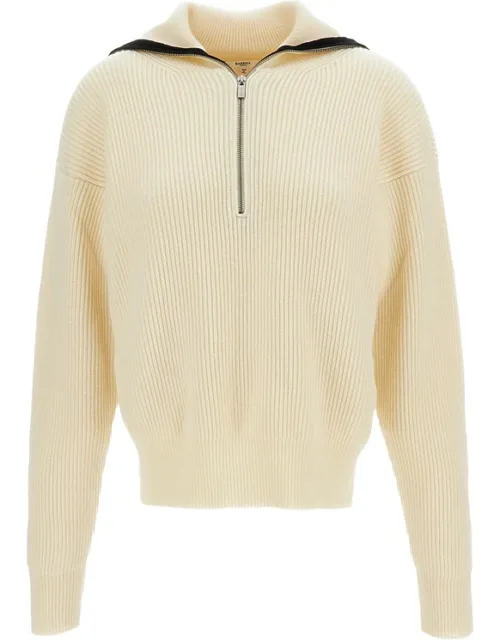 Ribbed-knit Half-zip Sweater