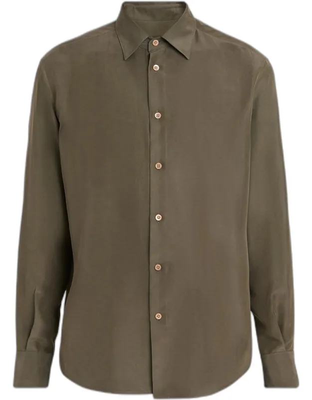 Silk Classic Fit Button-down Shirt