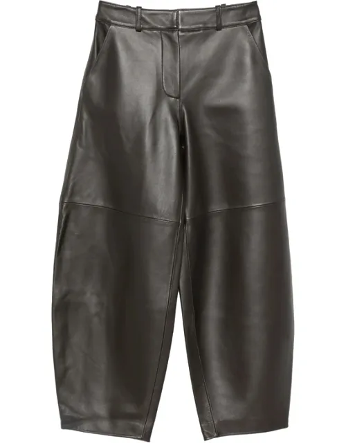 Wide-leg Leather Trousers