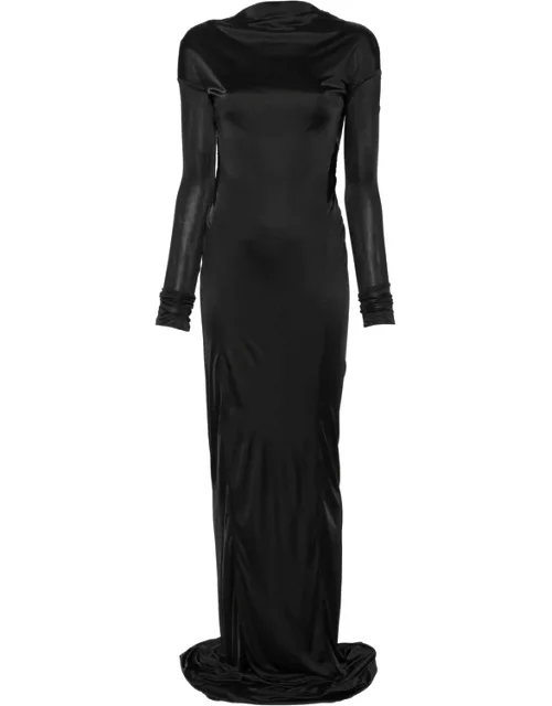 Close Contact Open-back Long-sleeve Maxi Dress