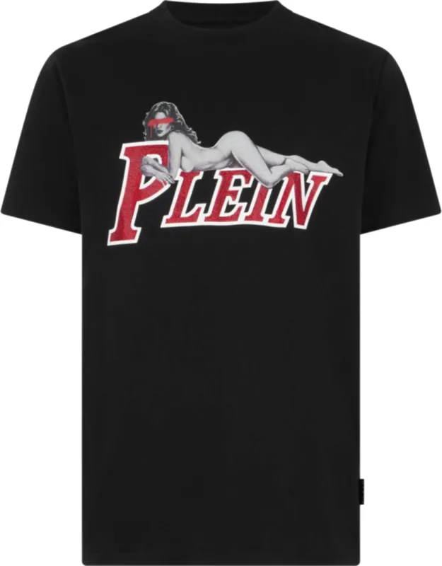 Jersey T-shirt Plein Pin Up With Premium Cotton And Statement Logo Graphic