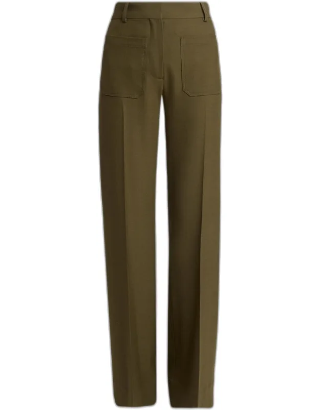 Patch Pocket Wide-leg Trousers