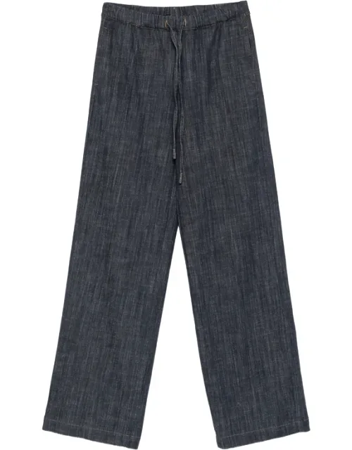 Drawstring-waist Wide-leg Trousers