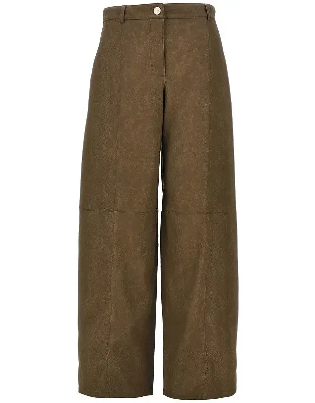 Nubuck-effect Fabric Pants