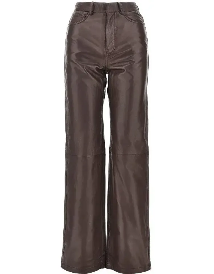 Leather Straight Leg Pants