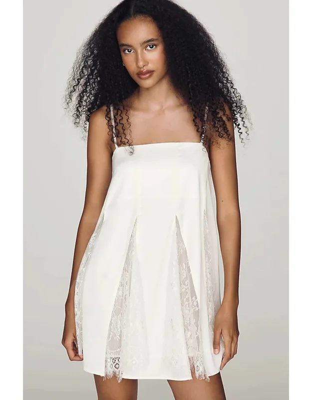 Lace Godet Mini Dress