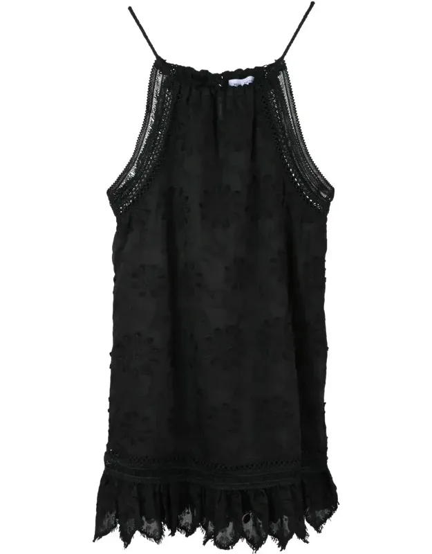 A-line Floral Embroidered Mini Dress