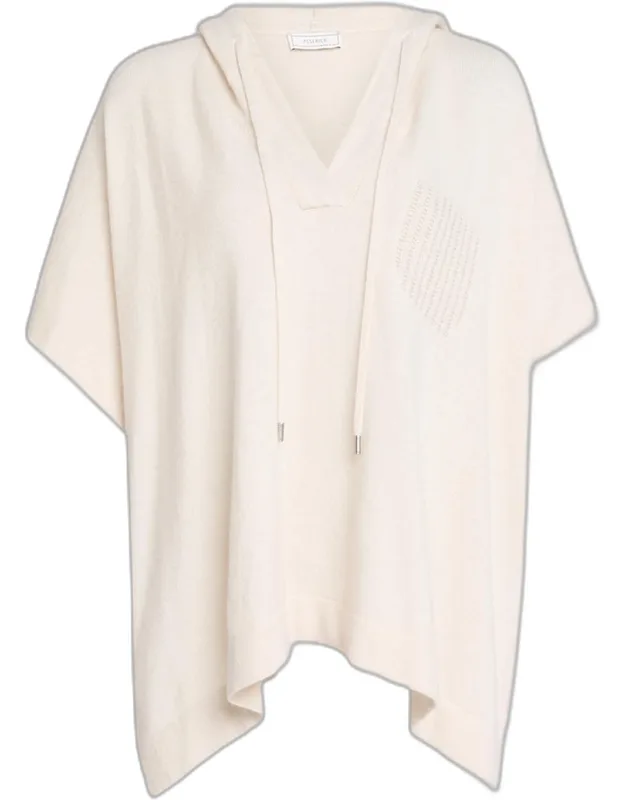 Hooded Chain-trim Knit Sweater