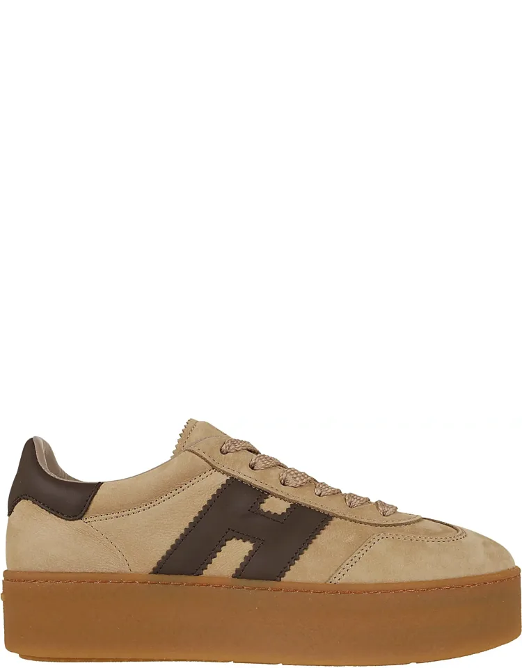 Textured Nubuck Platform Sneakers