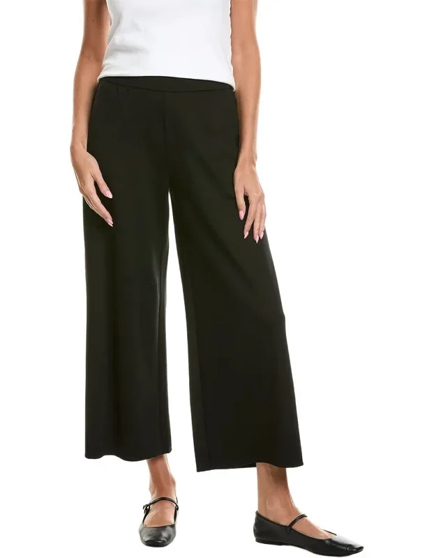 Wide Ankle Pant With Elastic Waist And Side Pockets