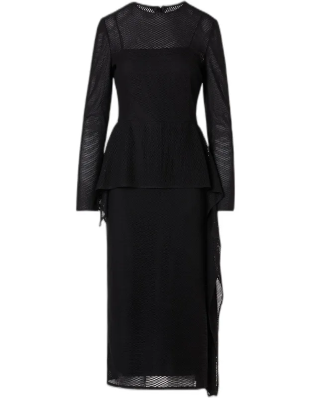 Semi-sheer Technical Mesh Midi Dress