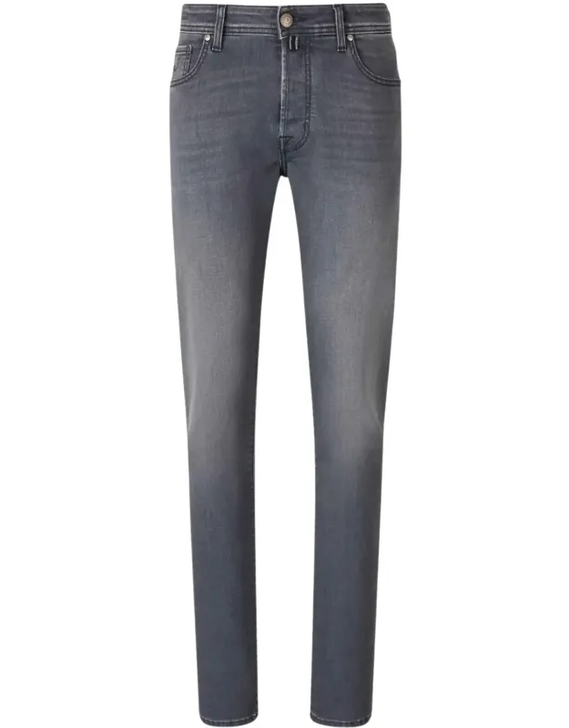 Slim-fit Jeans With Signature Logo Patch And Faded Wash