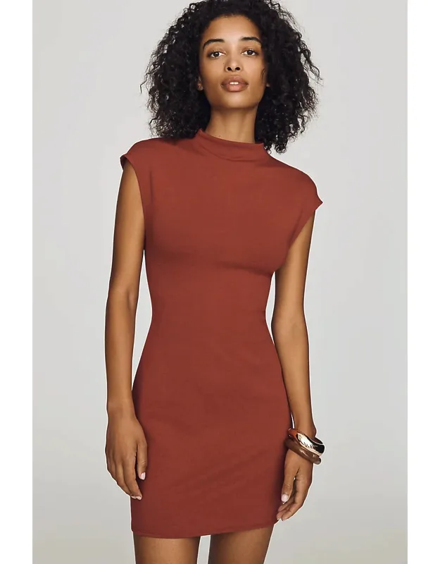 Knit Mock-neck Mini Dress